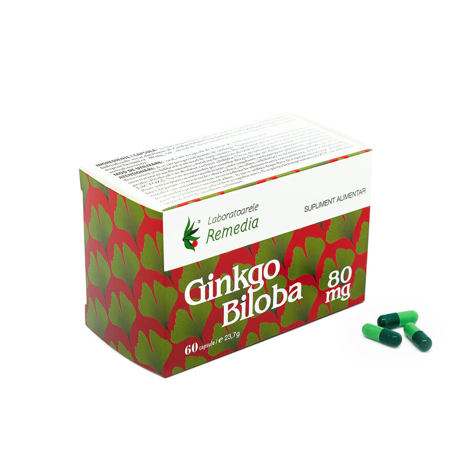 Ginkgo Biloba 80mg, 60 gélules, Remedia