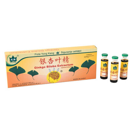 Ginkgo Biloba, 10 ampoules, Yongkang International Chine