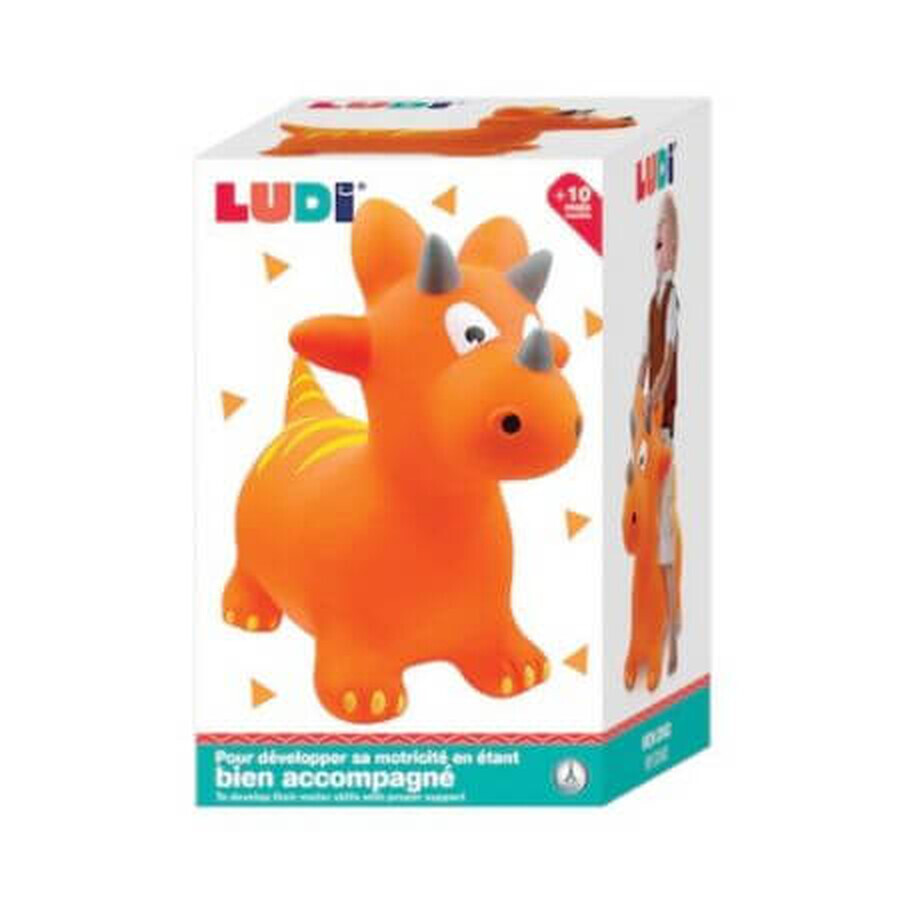 Dinosaure sauteur, orange, +10 mois, Ludi