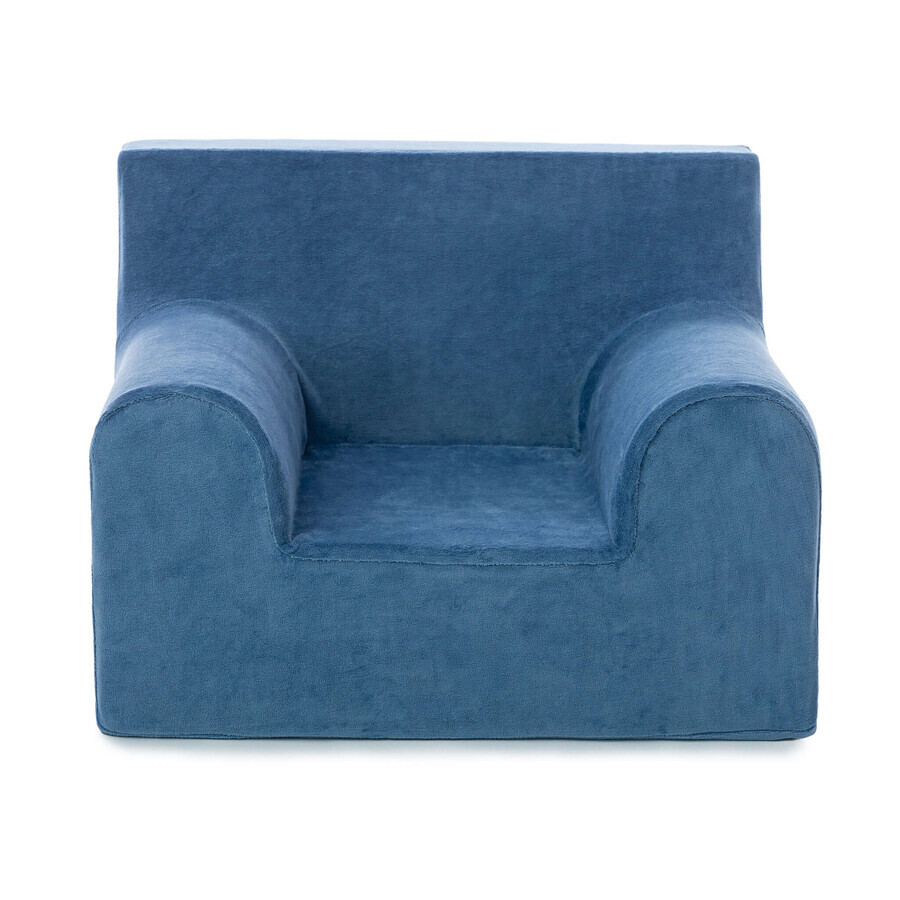 Fauteuil en velours pour enfant, bleu, Twindeco