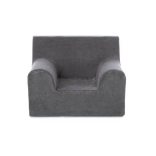Fluwelen fauteuil voor kinderen, Grijs, Twindeco