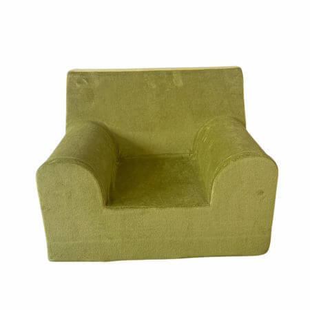 Fauteuil d'enfant en velours, vert olive, Twindeco