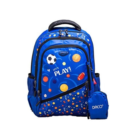 Blauer Rucksack Let's play, 38 cm, Daco