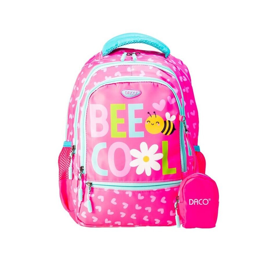 Roze rugzak Bee Cool, 38 cm, Albinuta, Daco