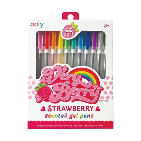 Stylos gel parfumés Very Berry, 3 ans et +, 12 pièces, Ooly