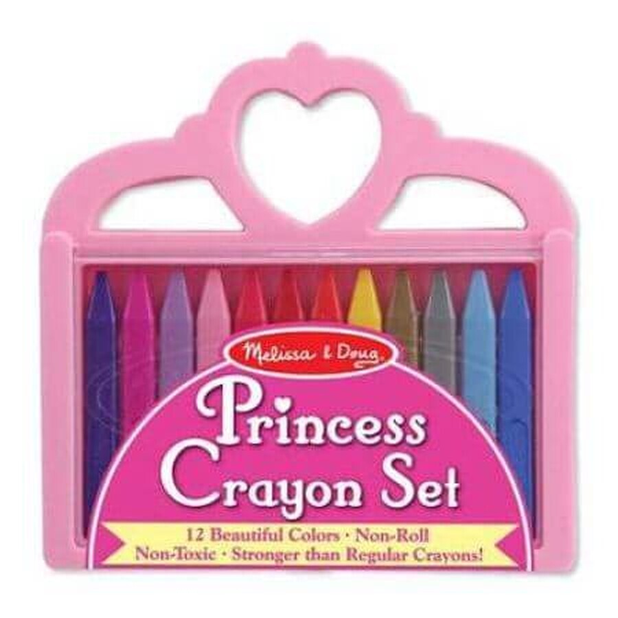 Set de 12 crayons de couleur triangulaires Princess, Melissa&Doug