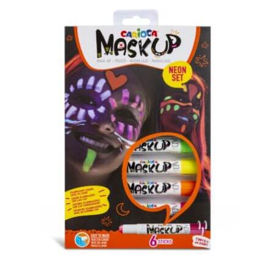 Satz von 6 Lederstiften Maskup, Neon, Carioca