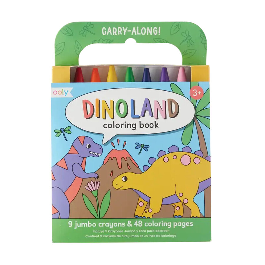 Kleurboek en kleurpotloden, 3 jaar+, Dinoland, Ooly