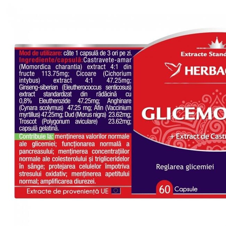 Glicemo Stabil, 120 capsule, Herbagetica