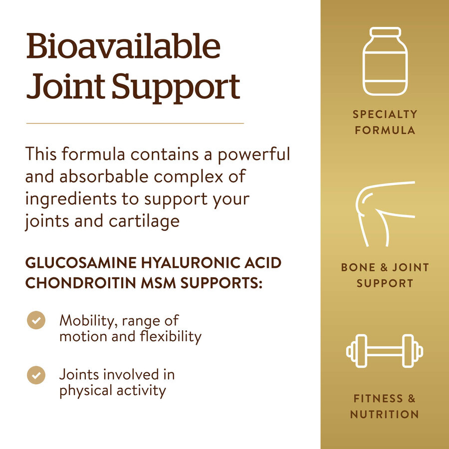 Glucosamine, hyaluronzuur, chondroïtine en MSM, 60 tabletten, Solgar