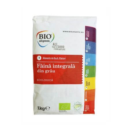 Faina integrala BIO de grau, 1 kg, Bio All Green