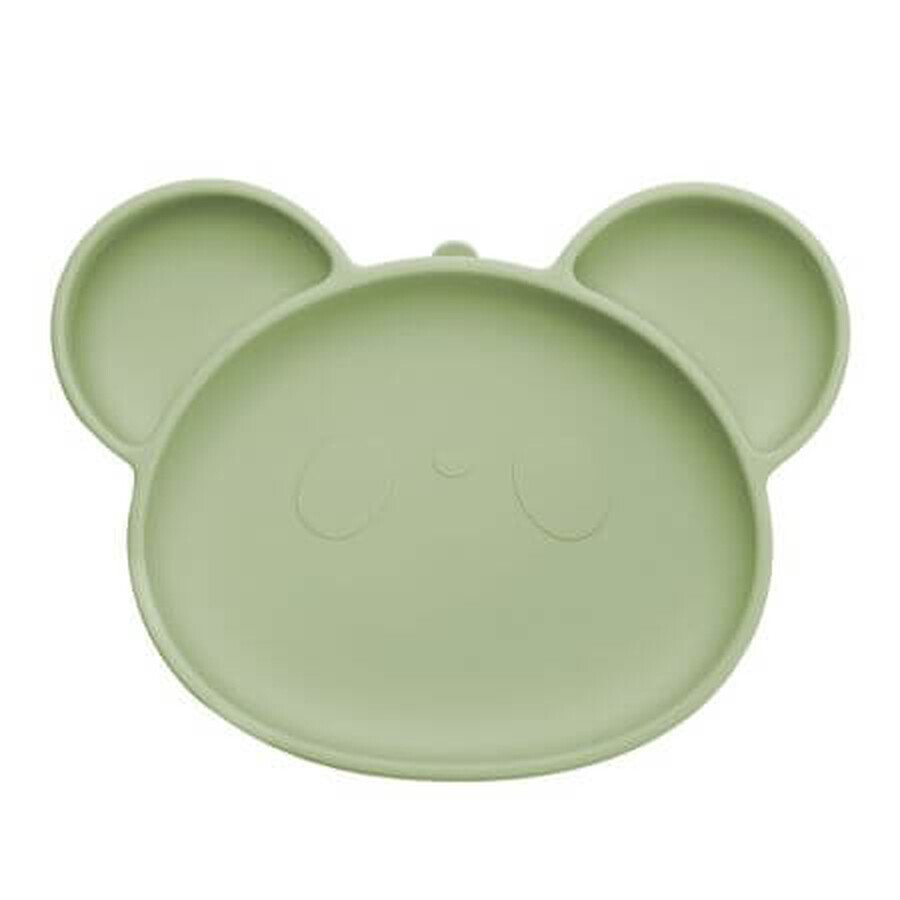 Piatto in silicone a ventosa Panda, 6 mesi+, Raw Green, Appekids