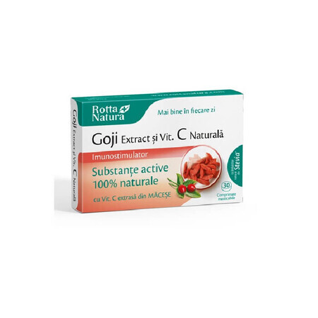 Extrait de Goji + Vitamine C naturelle, 30 comprimés, Rotta Natura