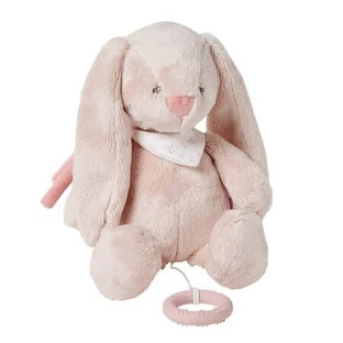 Pluszowa zabawka muzyczna królik Pomme, 30 cm, różowy, Nattou