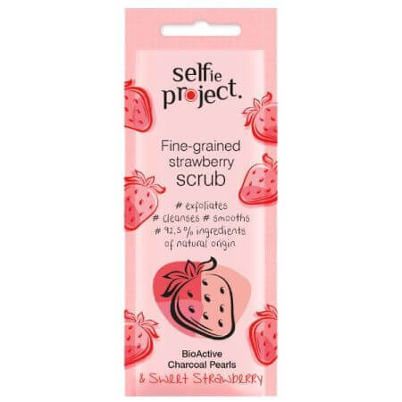 Fijn scrubmasker met aardbeien enzymen, 8 ml, Selfie Project