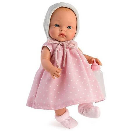 Baby Alex Doll avec robe rose et biberon, +3 ans, 36 cm, Asivil