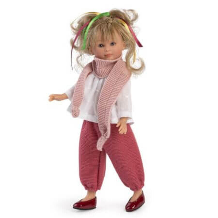 Celia pop met rode broek en wit shirt, +3 jaar, 30 cm, Asivil