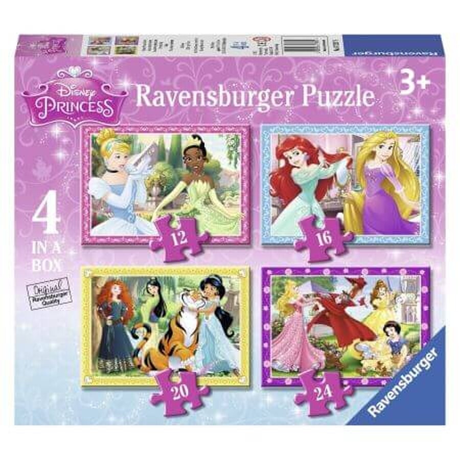 Disney Prinses puzzel, + 4 jaar, 4 puzzels, Ravensburger