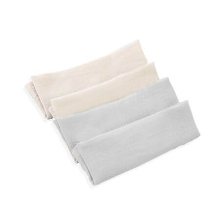Set van 4 mousseline handdoeken, 25 x 25 cm, Grijs, BabyJem