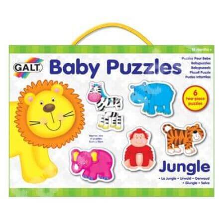 Set di 6 puzzle per bambini Animali della giungla, 2 pezzi, Galt