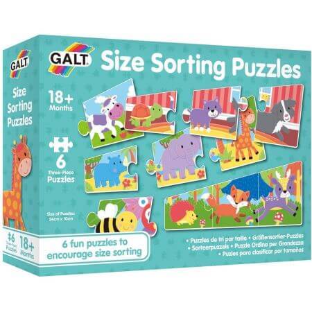 Set van 6 speelse dierenpuzzels, 3 stuks, Galt