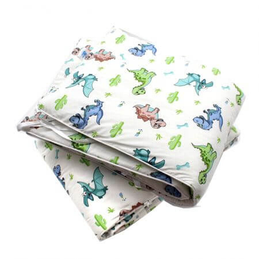 Set aparatori laterale pentru patut Dinozauri, 2 bucati, 210 x 35 cm, Baltic Bebe