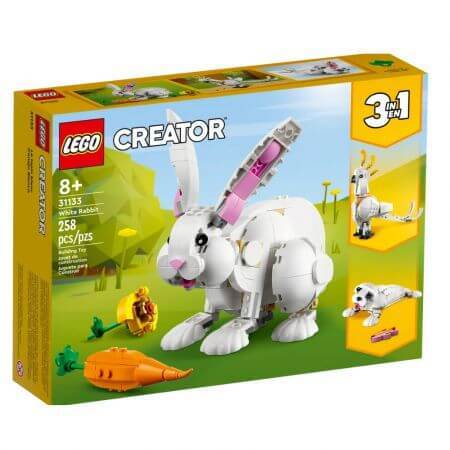 Set de création Lego Creator 3 en 1 Lapin Blanc, 8 ans et +, 31133, Lego