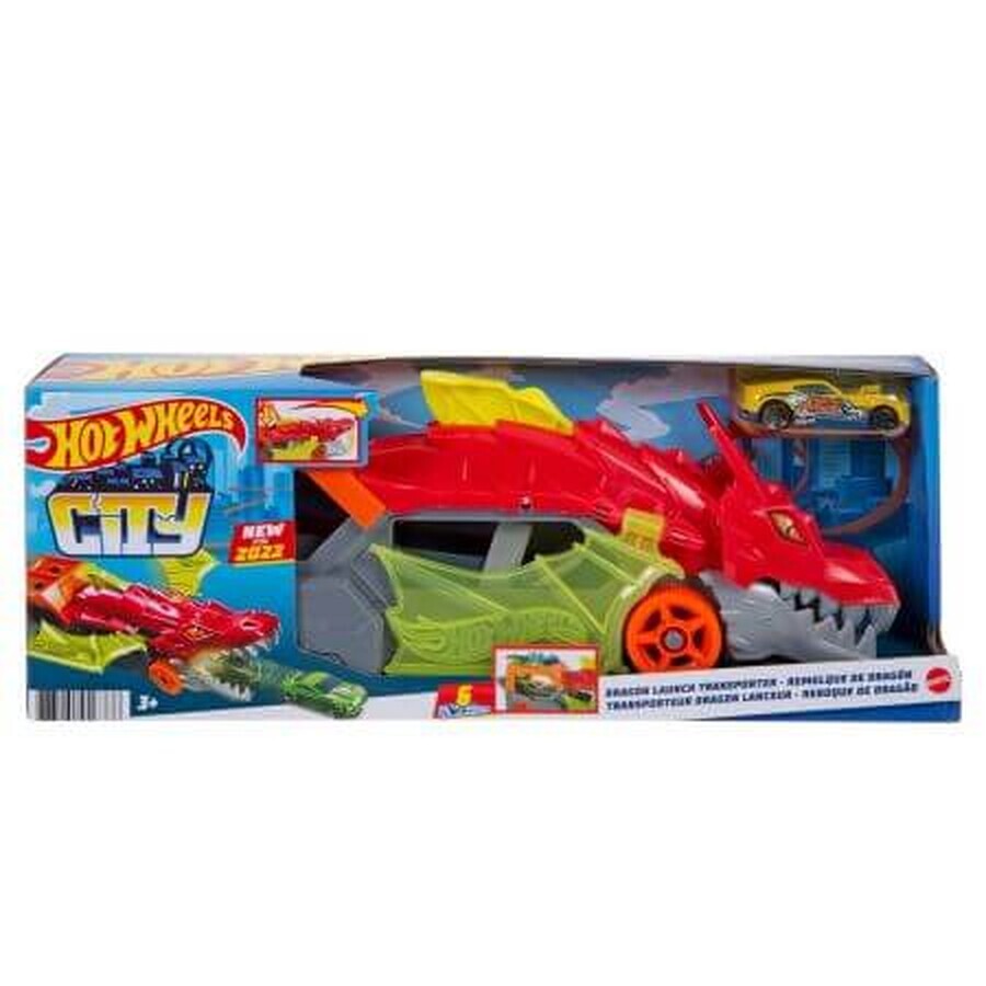 Set Porta draghi con auto, + 3 anni, Hot Wheels