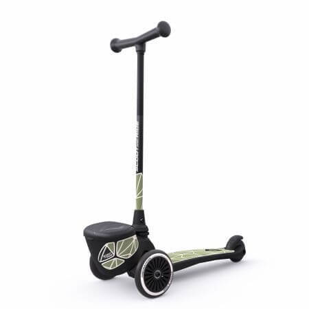 Highwaykik 2 scooter pliable pour enfants avec porte-jouets, +2 ans, Lifestyle Green line, Scoot & Ride