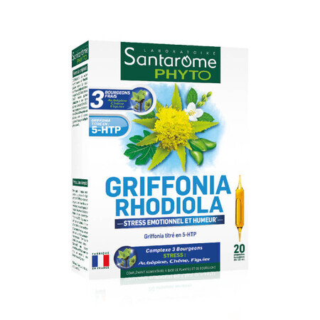 Griffonia Rhodiola, 20 fiale, Santarome Natural