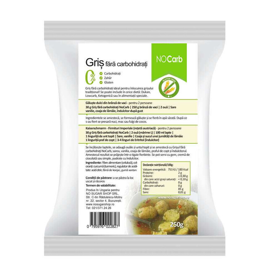 Gris fara carbohidrati, 250 g, NoCarb Noodle