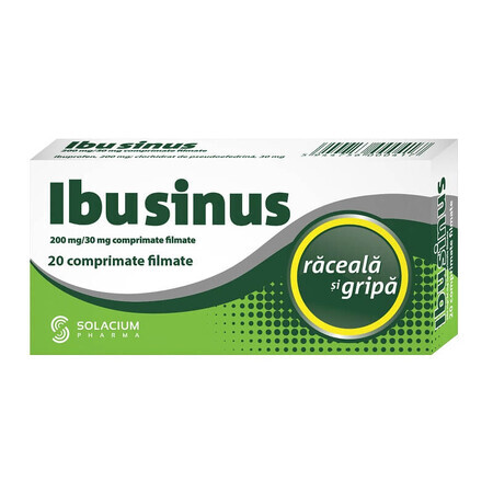 Ibusinus, 200 mg/30 mg, 20 compresse rivestite con film, Solacium Pharma