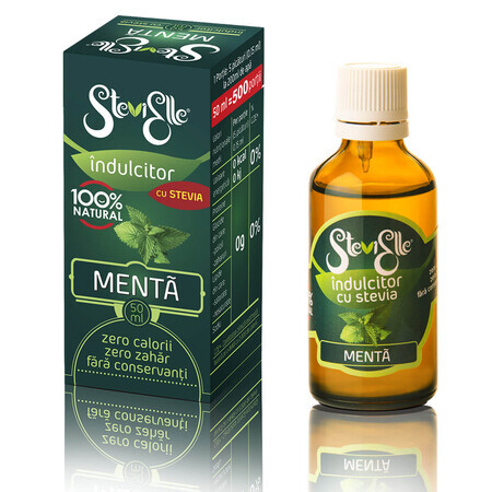 Édulcorant liquide Stevielle avec stévia et arôme de menthe, 50 ml, Hermes Natural