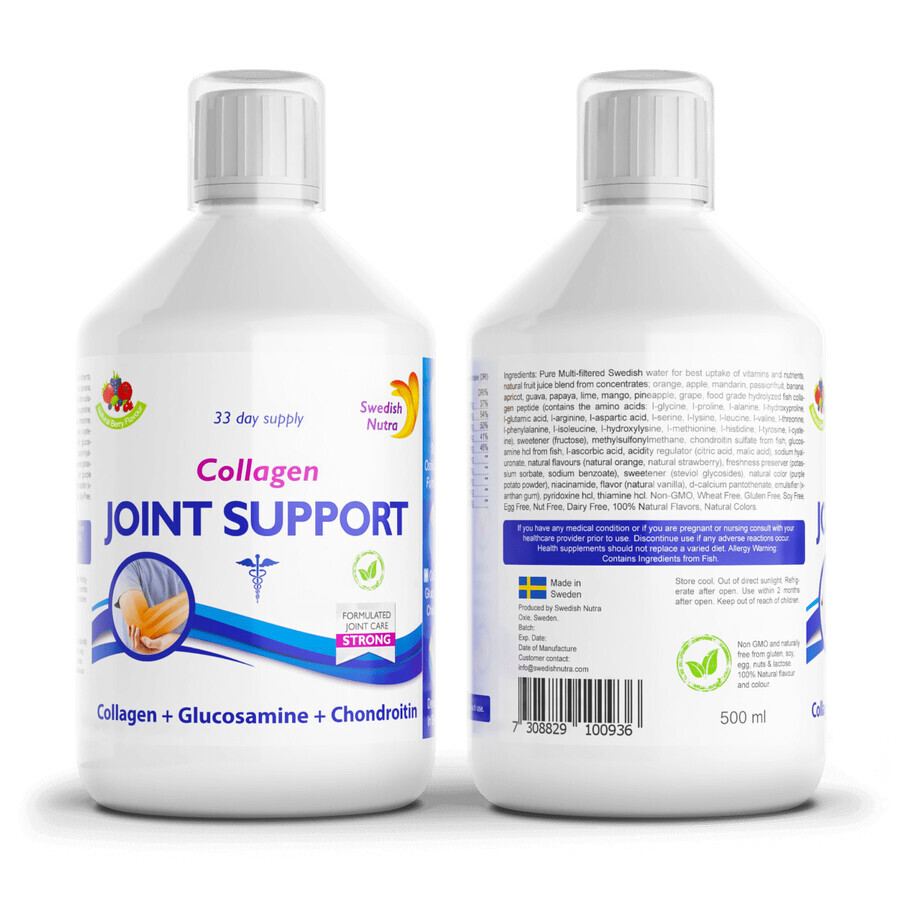 Joint Support Collagen Hydrolyzed Liquid Type 2, 5000 mg, 500ml, Swedish Nutra