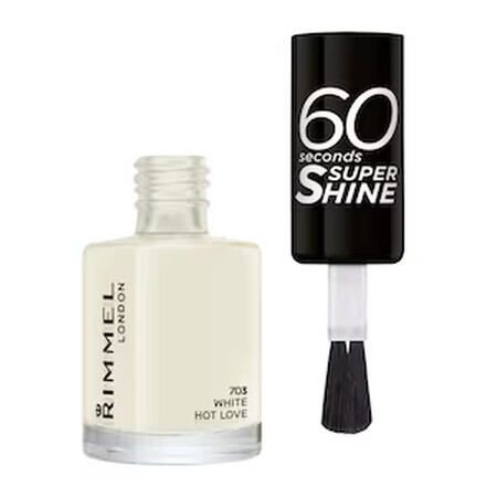 Nail polish 60 Seconds Shine 703 White hot love, 8 ml, Rimmel London