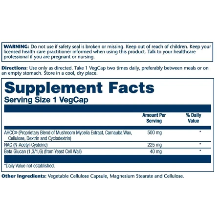 AHCC® plus NAC and Beta Glucan, Solaray, 30 capsules, Secom