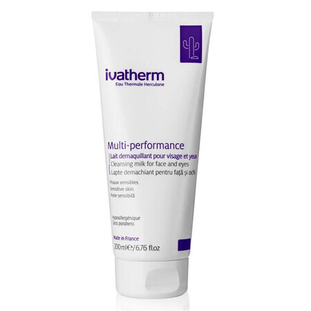 Lait nettoyant multiperformant pour le visage et les yeux, 200 ml, Ivatherm