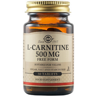 L-Carnitine 500 mg, 30 tabletten, Solgar