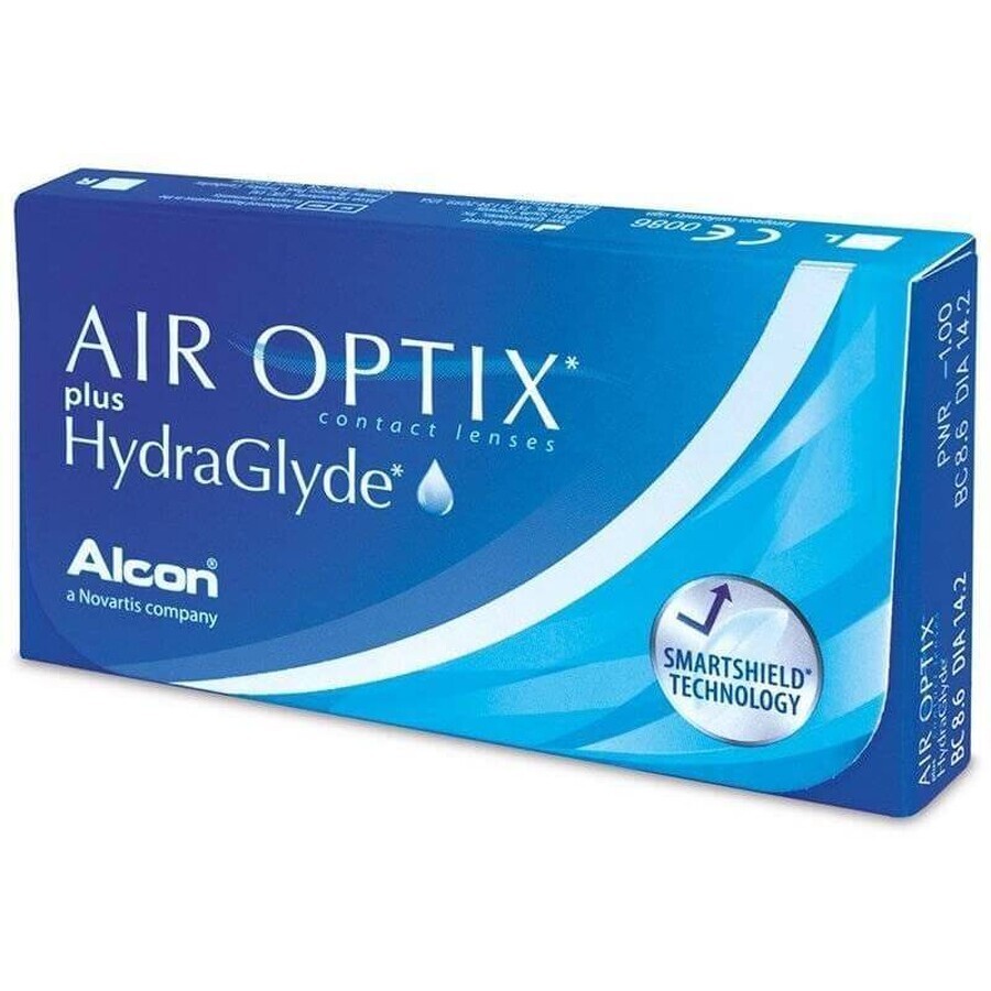 Contactlenzen -1,00 Air Optix HydraGlyde, 6 stuks, Alcon