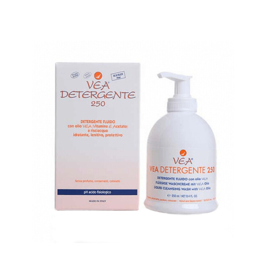 VEA Liquide de lavage dermatologique nettoyant à la vitamine E, 250 ml, Hulka