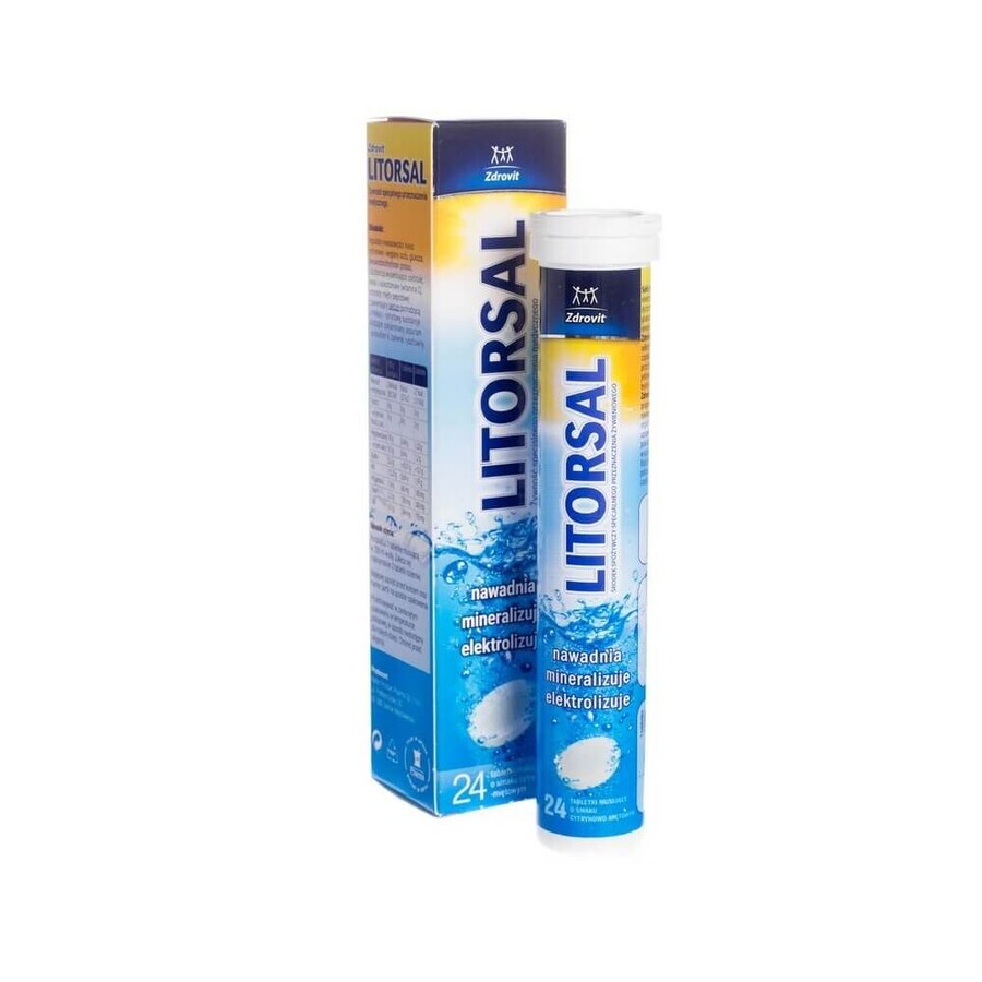 Litorsal met munt- en citroensmaak, 24 bruistabletten, Zdrovit