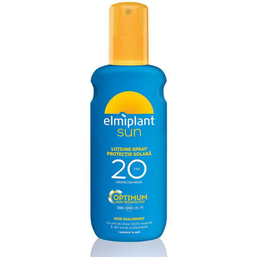 Loțiune spray cu protecție solară medie SPF 20 Optimum Sun, 200 ml, Elmiplant