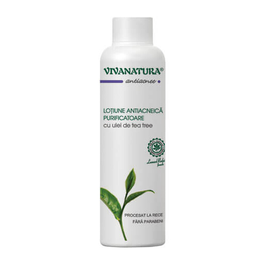 Lozione purificante antiacne con tea tree oil, 150 ml, Vivanatura