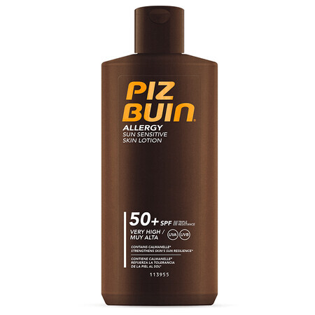 Zonnebrandlotion voor de gevoelige huid met SPF 50+ Allergie, 200 ml, Piz Buin