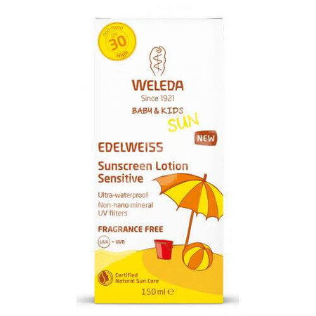 Loción solar SPF 30 Sensitive Sun, 150 ml, Weleda