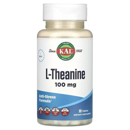 L-Théanine 100mg Kal, 30 comprimés, Secom