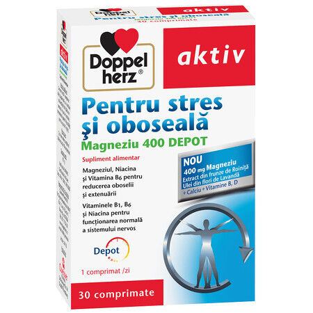 Magnesium 400 Depot voor stress en vermoeidheid, 30 tabletten, Doppelherz