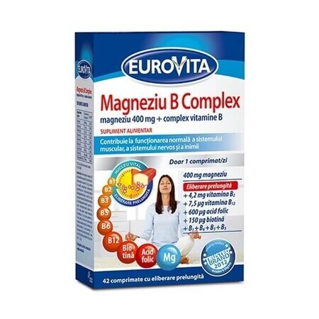 Magnesium B-complex, 42 tabletten, Eurovita