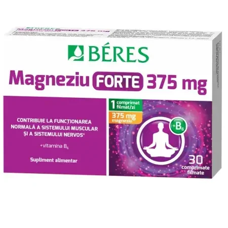 Magnésium forte 375 mg + B6, 30 comprimés pelliculés, Beres Pharmaceuticals Co