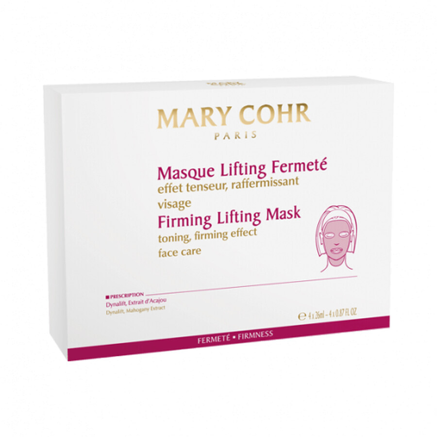 Masque en biocellulose à effet liftant et raffermissant, 4 x 26 ml, Mary Cohr